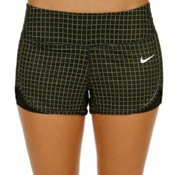 Nike Pants - Nike DriFit Volt Women’s Ace Court Black and Green Shorts Size Large
